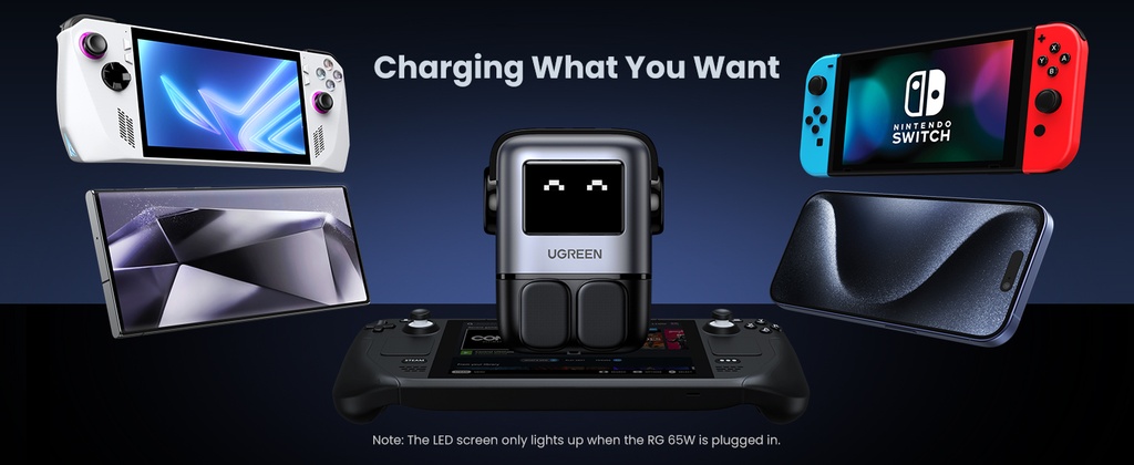 UGREEN Nexode 65W 3-Port GaN Fast Charger Pnk Ble UK35857