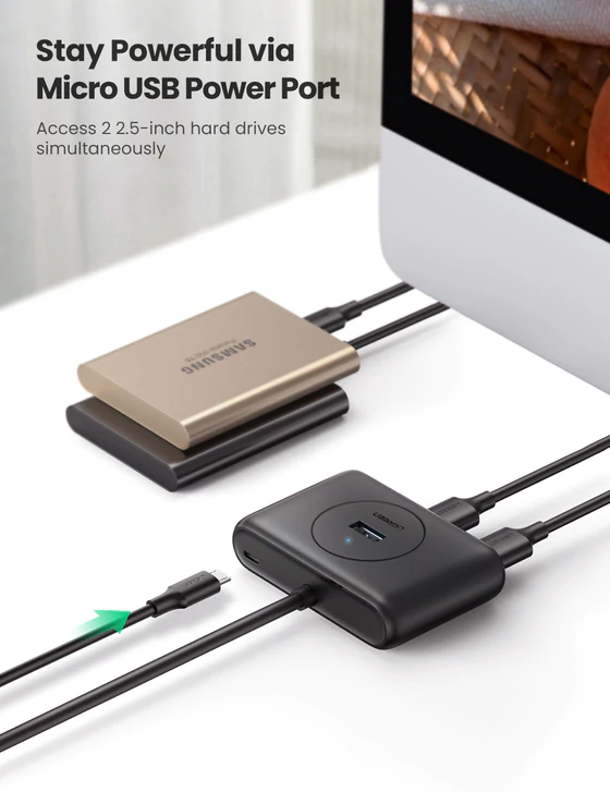 UGREEN USB 3.0 Hub 0.5m (Black)