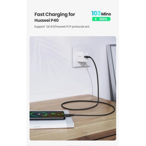 UGREEN USB-C 2.0 Charging Cable 100W 1m (Black)US300