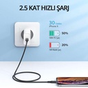 UGREEN USB-C to Lightning Cable M/M Nickel Plating ABS Shell 1m (Black)US171