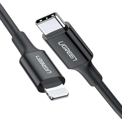 UGREEN USB-C to Lightning M/M Cable Rubber Shell 2m (Black)US171