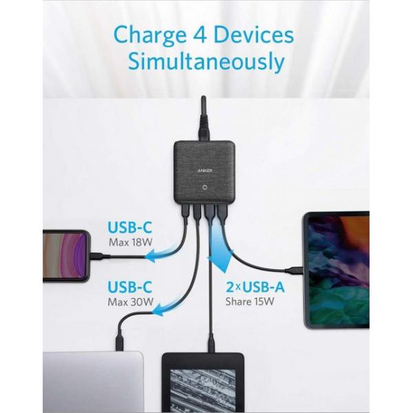 Anker Powerport Atom III 65W Slim - Black Fabric