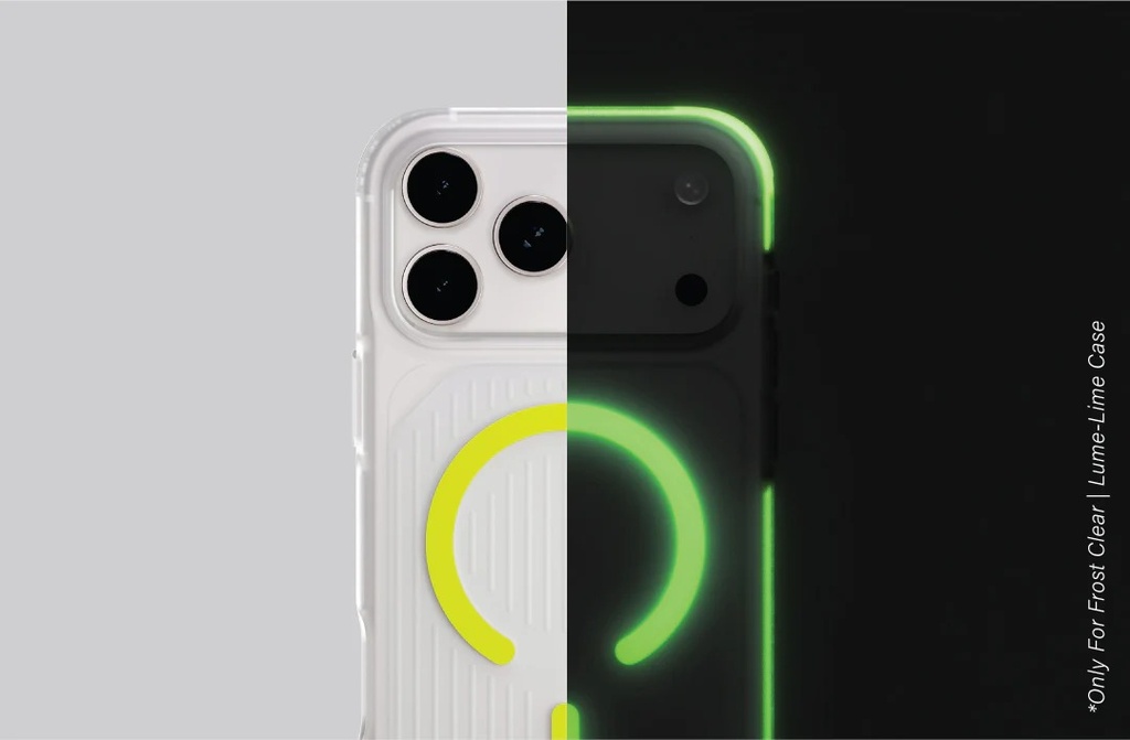 Uniq Hybrid Combat Active MagSafe Case for iPhone 17 Pro - Frost Clear / Lume Light