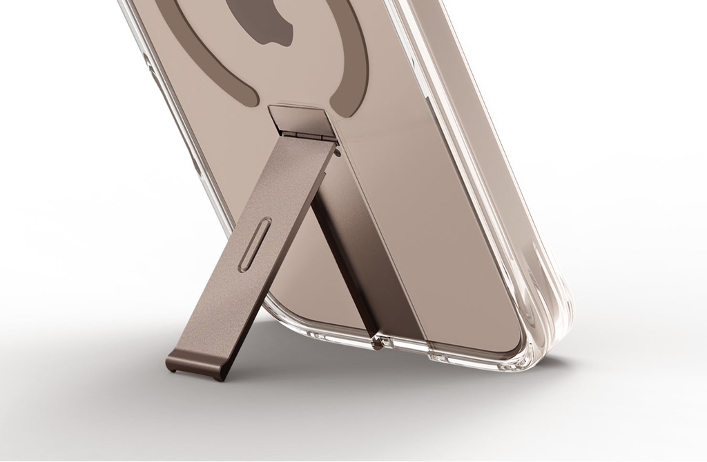 Uniq Hybrid Eleva Magsafe Case With Camera Stand For Iphone 16 Pro Max - Taupe Gold