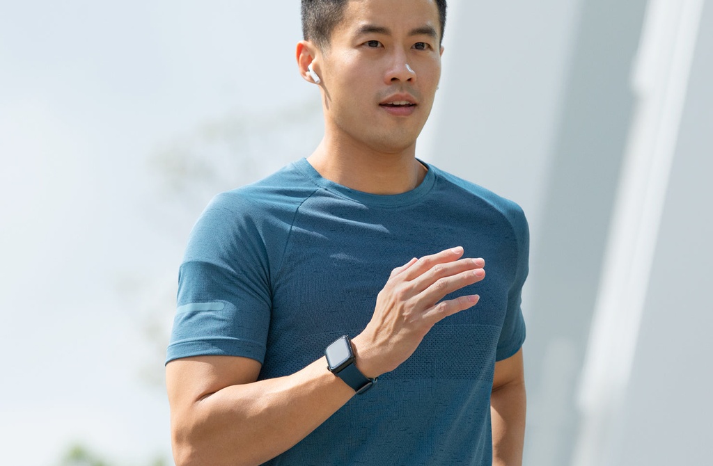 Uniq Linus Airosoft Silicone Strap For Apple Watch 45/44/42 mm - Nautical Blue 