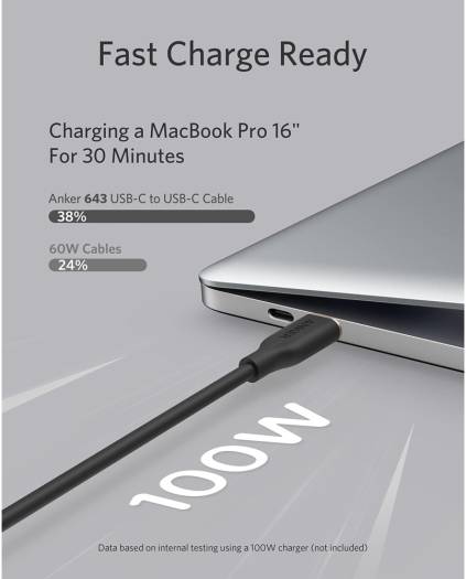 Anker Super Strong PowerLine lll Flow - USB-C to USB-C / 3ft / White
