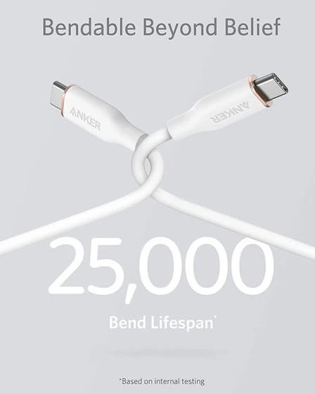 Anker Super Strong PowerLine lll Flow - USB-C to USB-C / 6ft / White