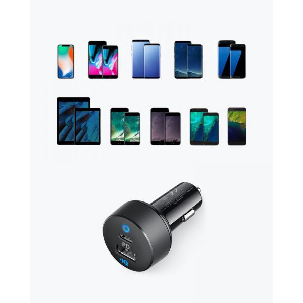 Anker PowerDrive PD＋ 2  35W (20W PD+15W) Black+Gray