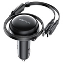 B13 53W 2-in-1 (2*USB-C) car charger with retractable cable,black