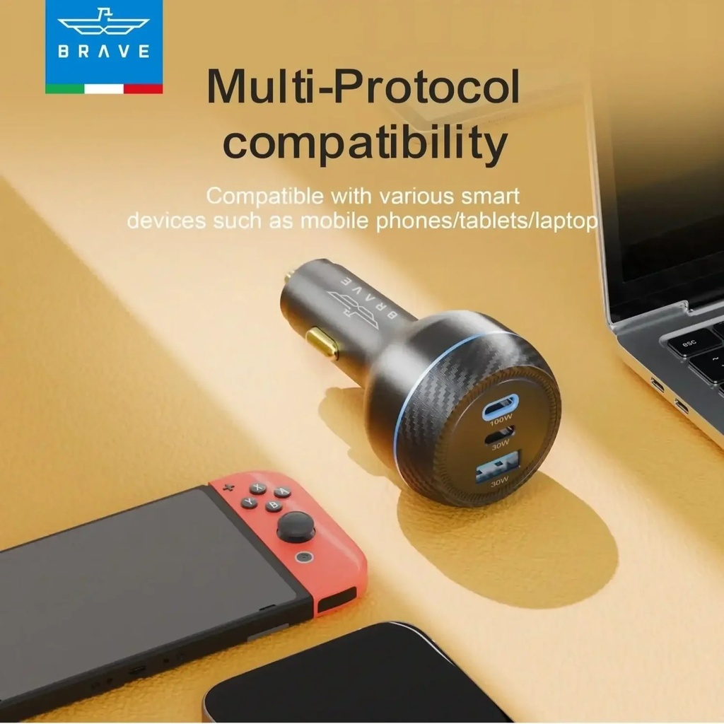 BRAVE 160W 3Port PD+QC Car Charger