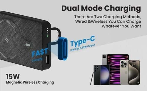 BRAVE 20W 10000mAh Magnetic Mini Pocket Portable Wireless Power Bank with Kickstand and Grip