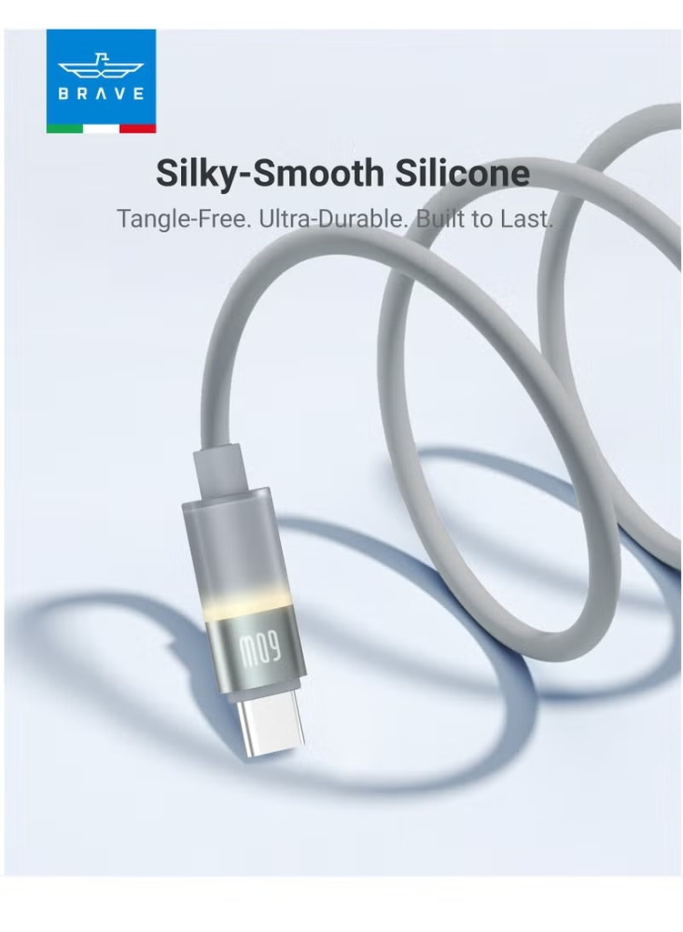 BRAVE FlexCharge Pro 60W Type-C fast charging and data cable BDC-51