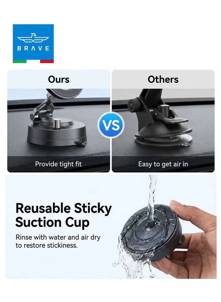 BRAVE Magnetic Vacuum Suction Mount BHL-56
