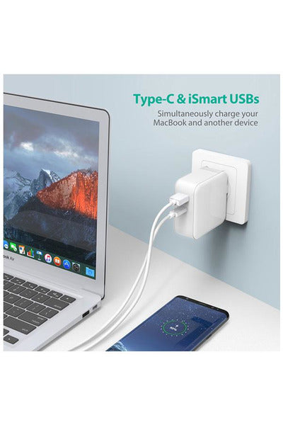  RAVPower RP-PC081 AC Adapter- 45W:PD 45W+QC3.0 18W White_OFFLINE_UK