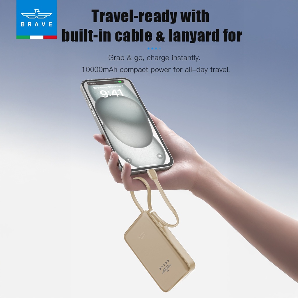 BRAVE Magpow Ultra Wireless Fast Charge Power Bank 10000mAh - Gold