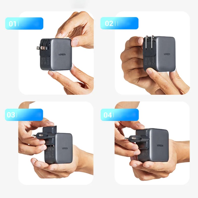  UGREEN 65W GaN Tech Worldwide Travel Fast Charger (3-Port)