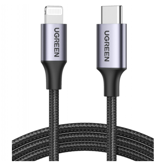 UGREEN USB-C to Lightning M/M Cable Aluminum Shell Braided 2m (Black)US304