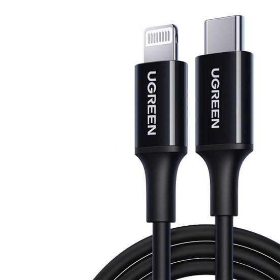 كيبل UGREEN USB-C إلى Lightning بطول 2 متر US171 – أسود