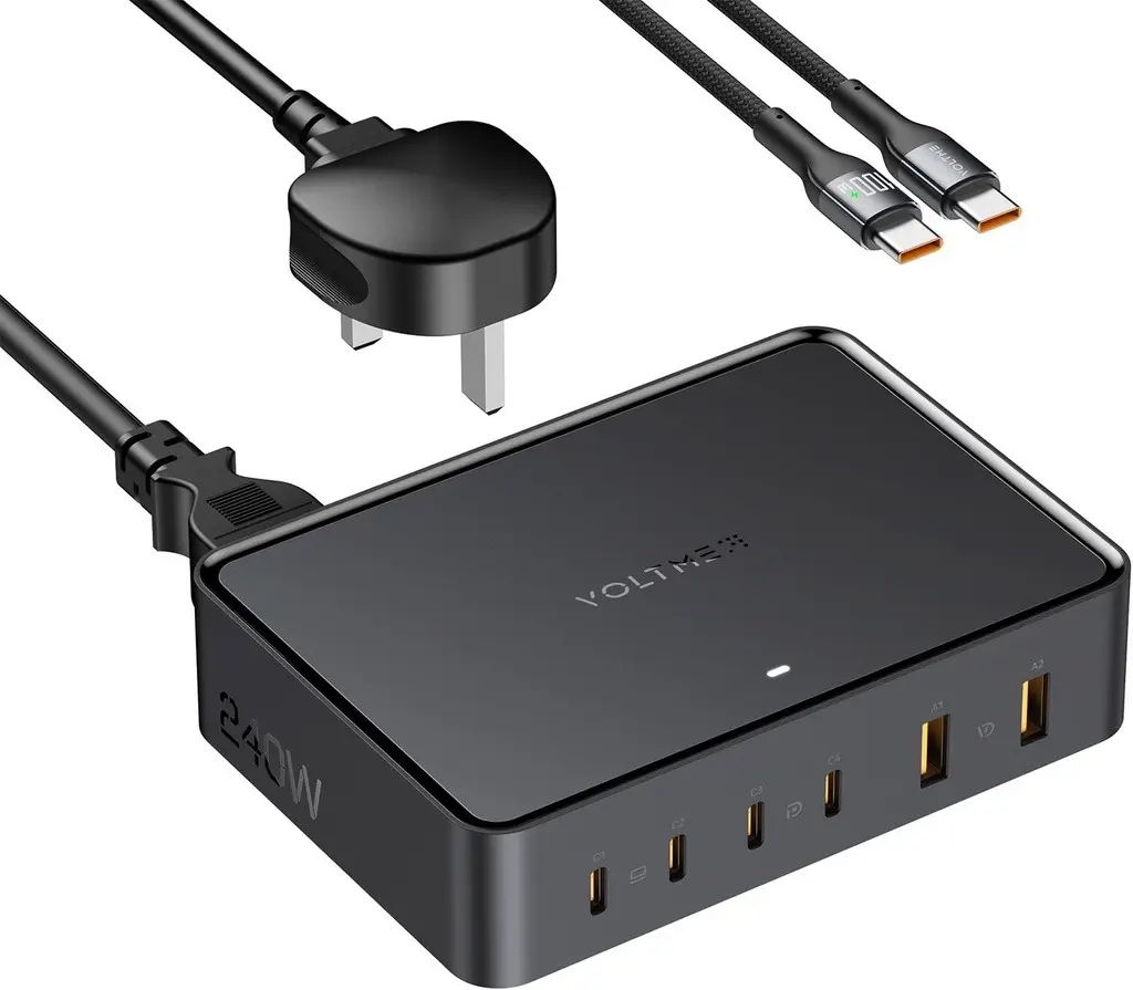VOLTME Revo 240W 6-Port GaN Desktop Power Station Black