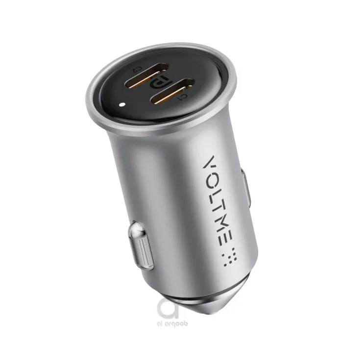 شاحن سيارة Voltme Cazo 30 CC بقوة 30W - Silver Grey