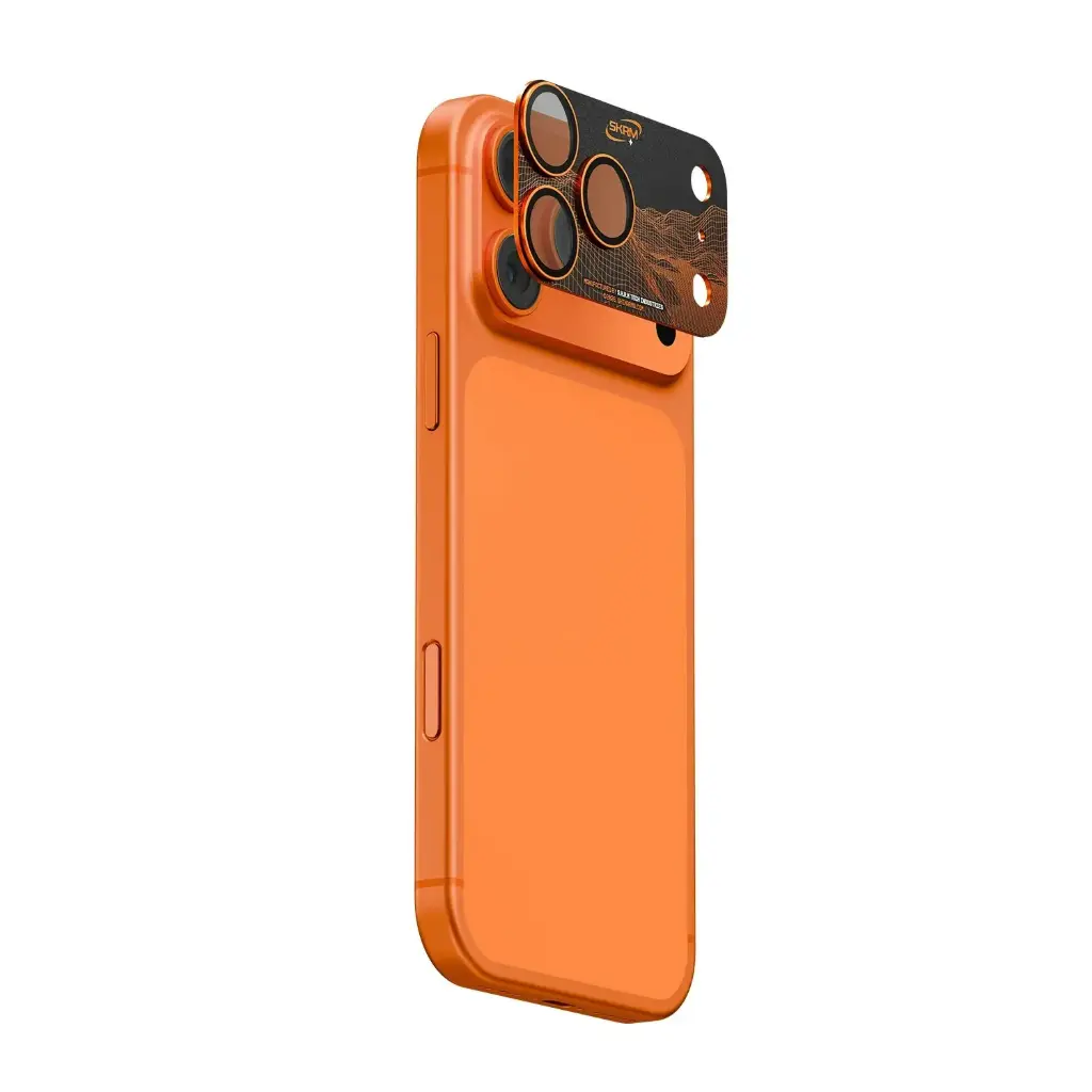  SKINARMA IPHONE 17 PRO MAX FULL ALUMINIUM CAMERA LENS PROTECTOR SONIX ORANGE