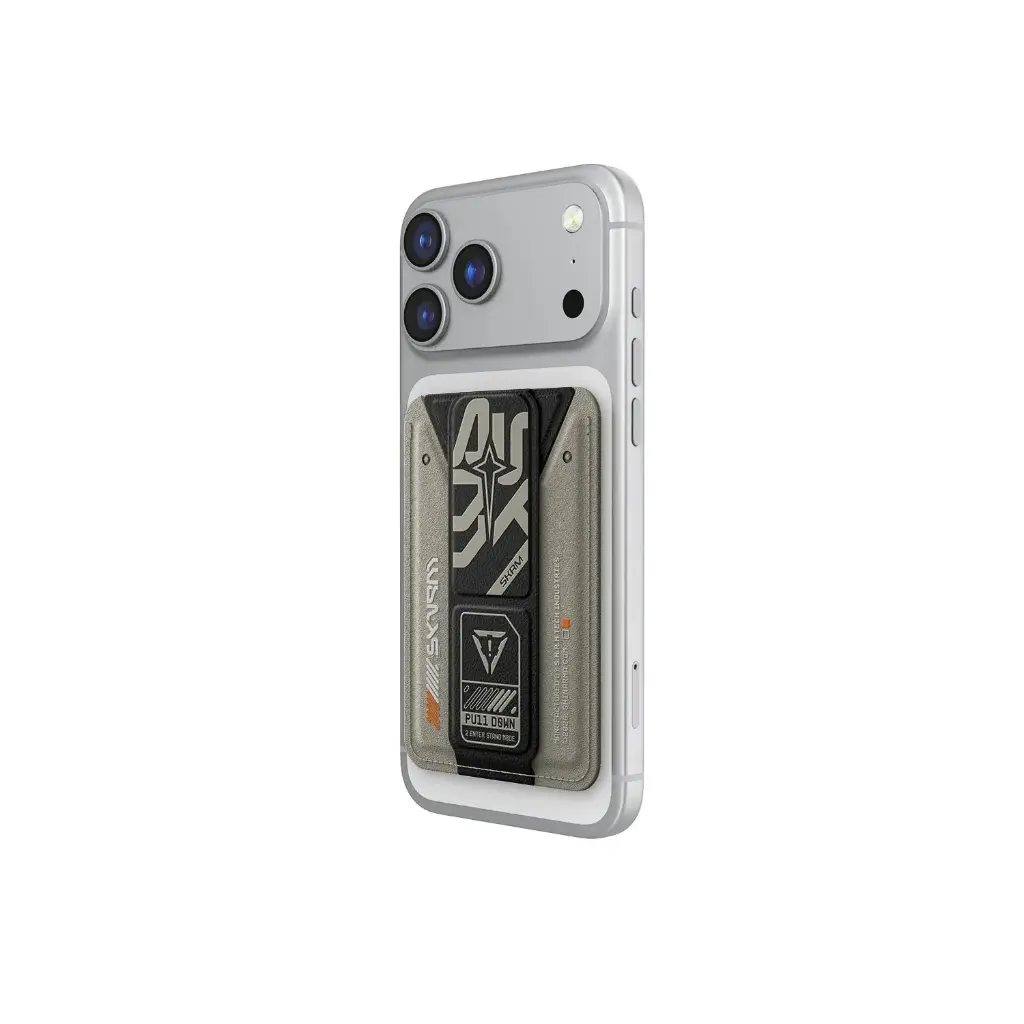 SKINARMA MAGNETIC CARDHOLDER WITH GRIP-STAND KADO AEGIS GREY
