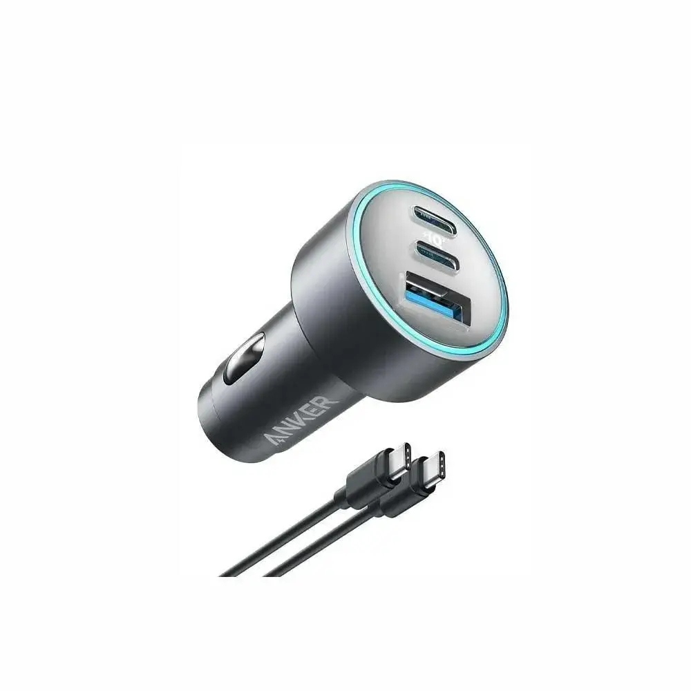 شاحن سيارة أنكر ثلاثي المنافذ بقوة 67 واط مع 3 كابلات USB-C إلى USB-C