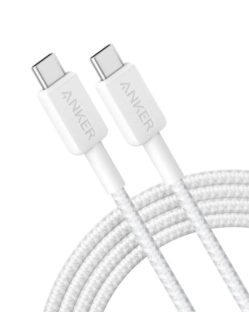 Anker 322 USB-C to USB-C Cable (3ft Braided) White