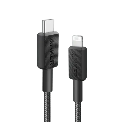 Anker 322 USB-C to Lightning Cable  (6ft Braided) Black - 1.80m