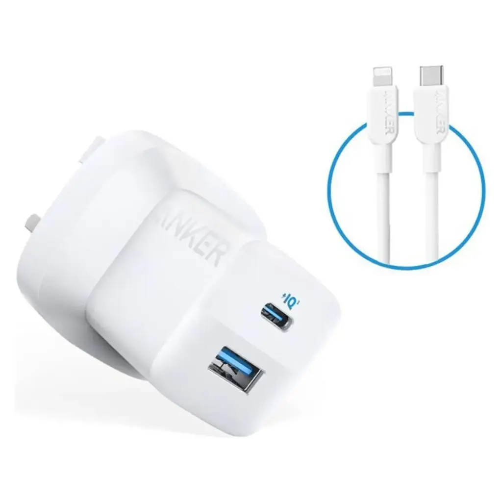 Anker 323 Charger (33W) 3ft C-L bundle White 