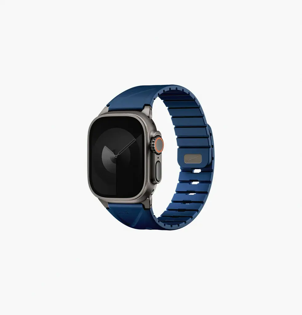  Uniq Fluo Bundle Magnetic Watch Strap With Connector for Apple Watch 40mm to 49mm - Marine Blue