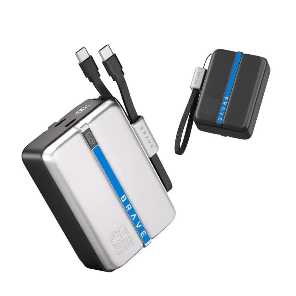 Brave Thunder Charge 65W Fast Charging Power Bank 20000 MAH - Grey/Black 