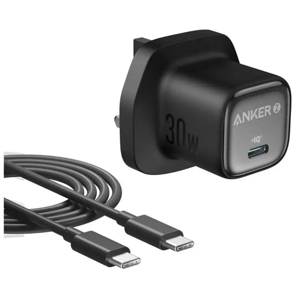 Anker Zolo Charger (30W, PD 3.0, with 1.0m C to C Cable) Black