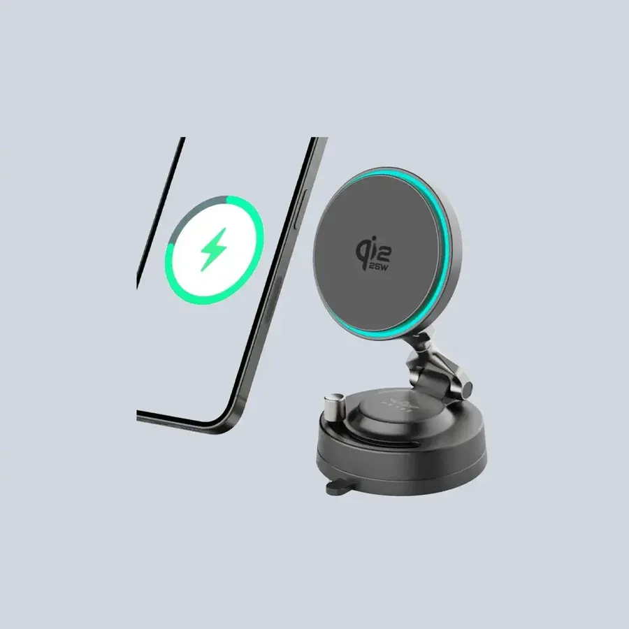 BRAVE MOUNT Qi2 25W WIRELESS MAGSAFE VACUM SUCTION MAGNETIC CAR PHONE 
