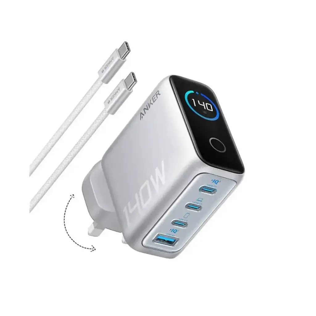 Anker Charger (140w, 3C1A, GaN)- Silver