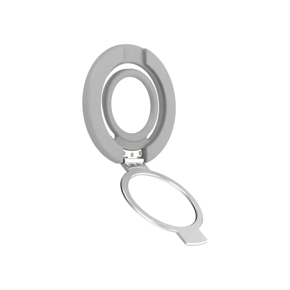 Drip Dual-Sided Magnetic Silicone Ring Aluminum Alloy Phone Stand Gray