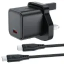 AceFast PD20W GaN (USB-C) charger display set (P5),black(UK) 