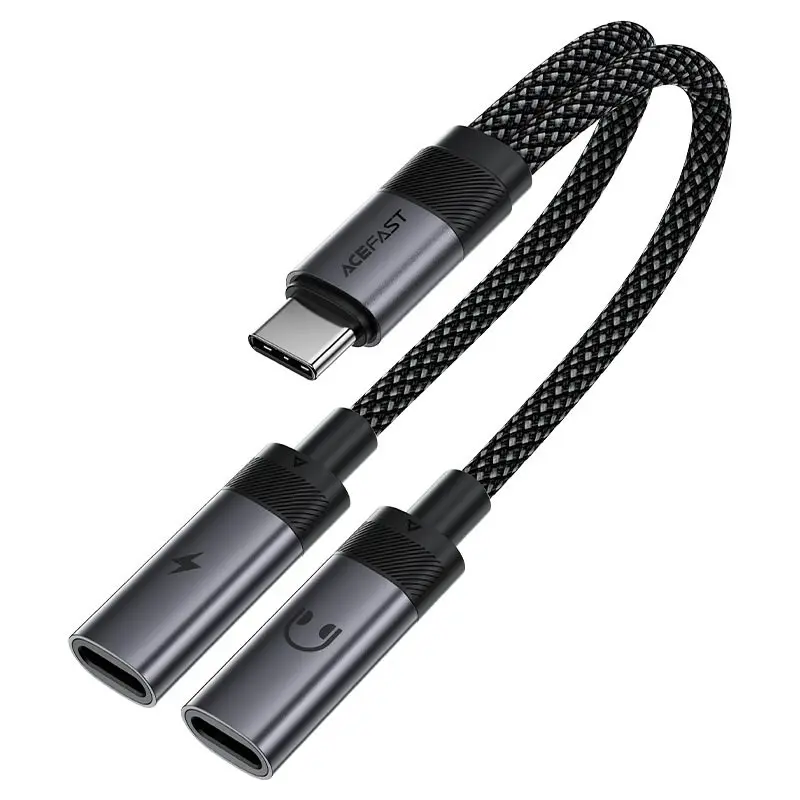AceFast USB-C 2-in-1 charging audio adapte