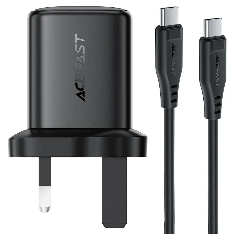AceFast PD45W GaN USB-C Fast Charger black (UK) 