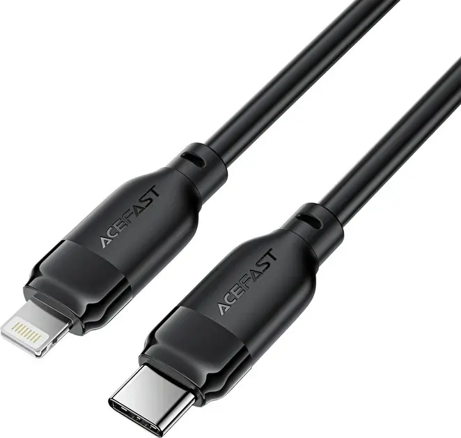AceFast USB-C to L TPU charging data cable 2m,black 