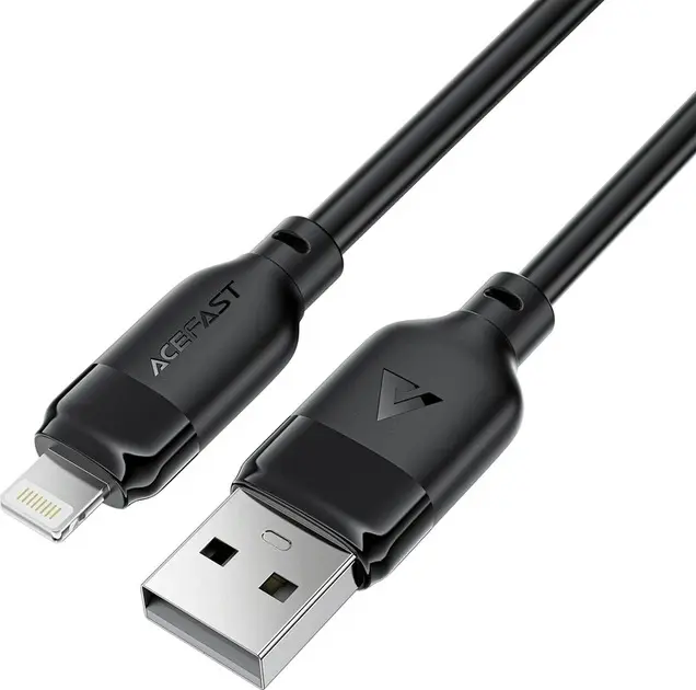 C16-06 USB-A to L TPU charging data cable 2m,black 