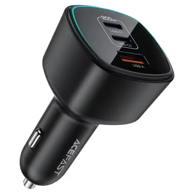 AceFast 200W(2USB-C+USBA)fast car charger
