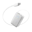 باور بانك Anker Nano بسعة 10000mAh بقوة 45W مع كيبل USB-C مدمج ينسحب أبيض