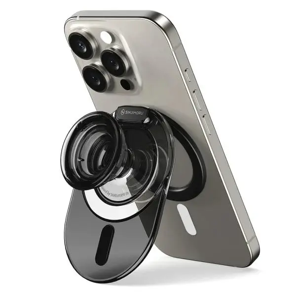 مسكة Sinjimoru M-Tipi Tok MagSafe Grip - أسود شفاف