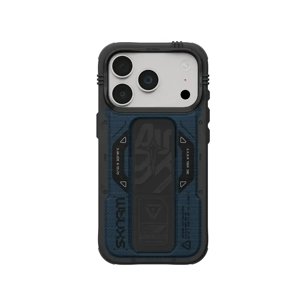 كفر Skinarma Phantom بحامل جلد لـ iPhone 18 Pro - أزرق