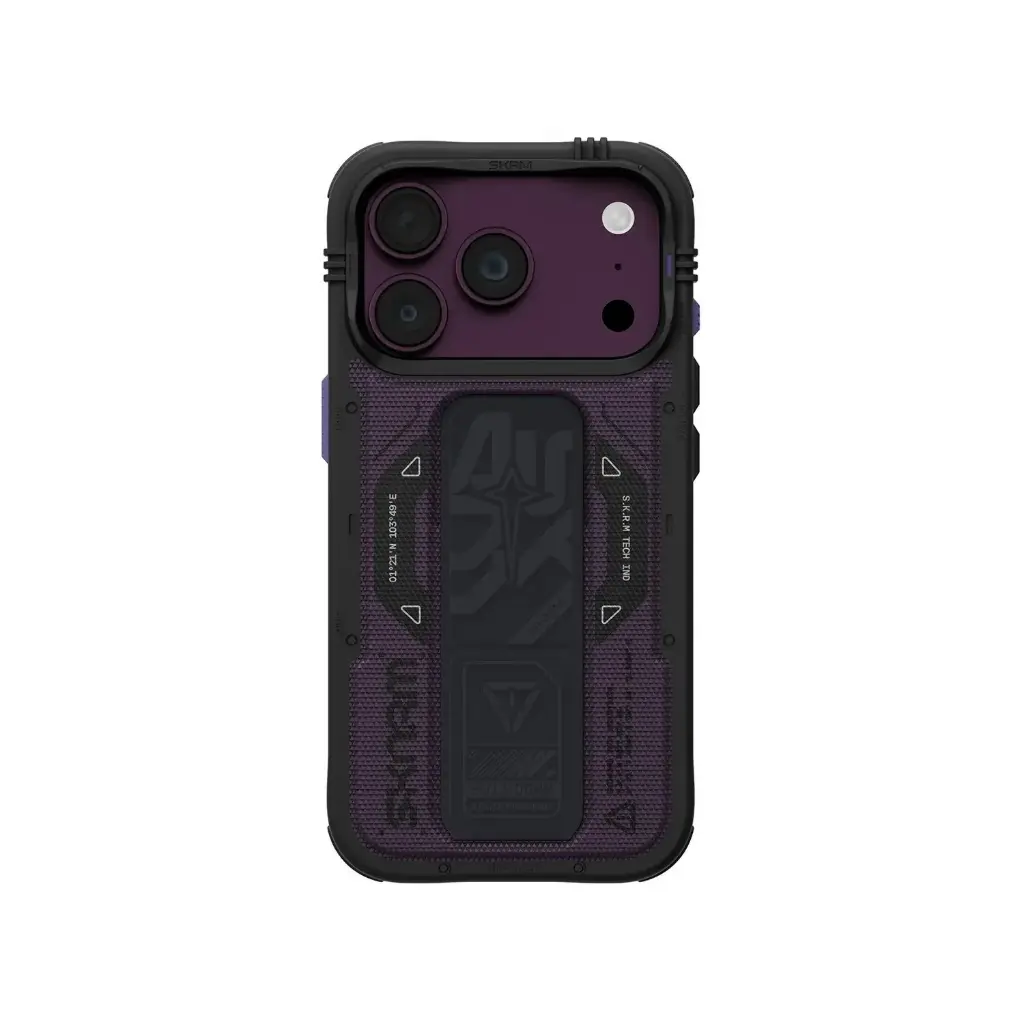 كفر Skinarma Phantom بحامل جلد لـ iPhone 18 Pro - عنابي