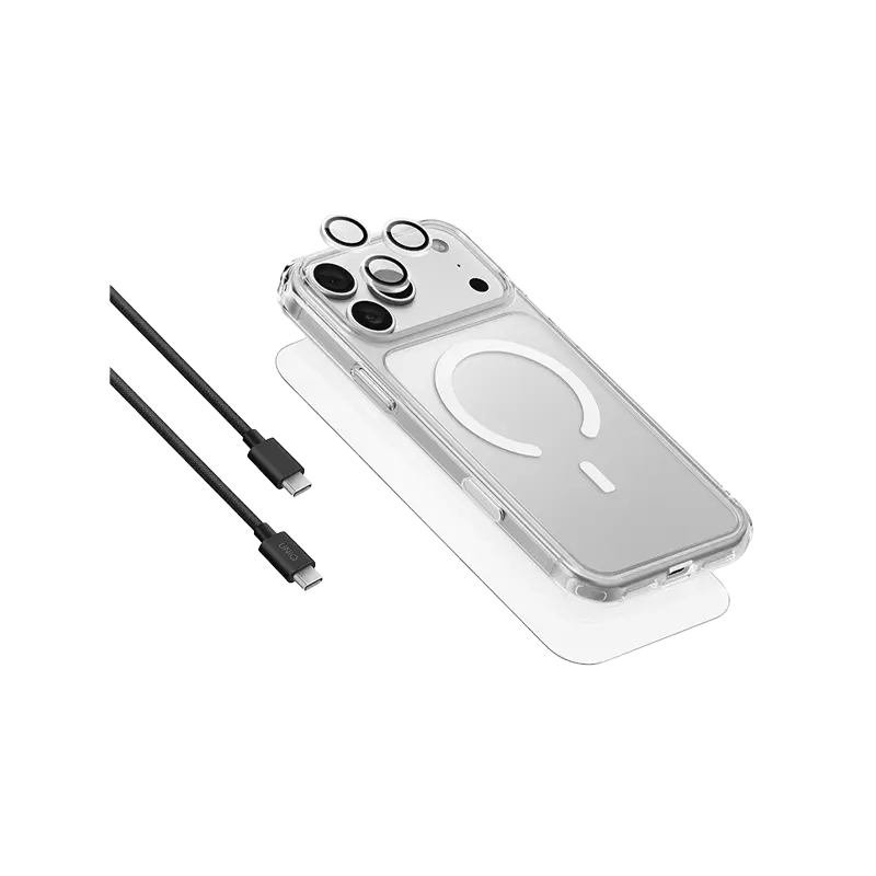 UNIQ HYBRID IPHONE 18 PRO MAX (2026) 6.9 MAGCLICK CHARGING CLEARVUE 360 ESSENTIAL 4-IN-1 BUNDLE PACK WITH CABLE