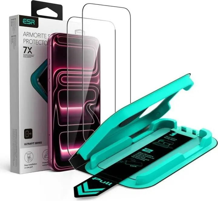حماية شاشة ESR Armorite مع UltraFit Tray لـ iPhone 18 Pro Max (حبتين)