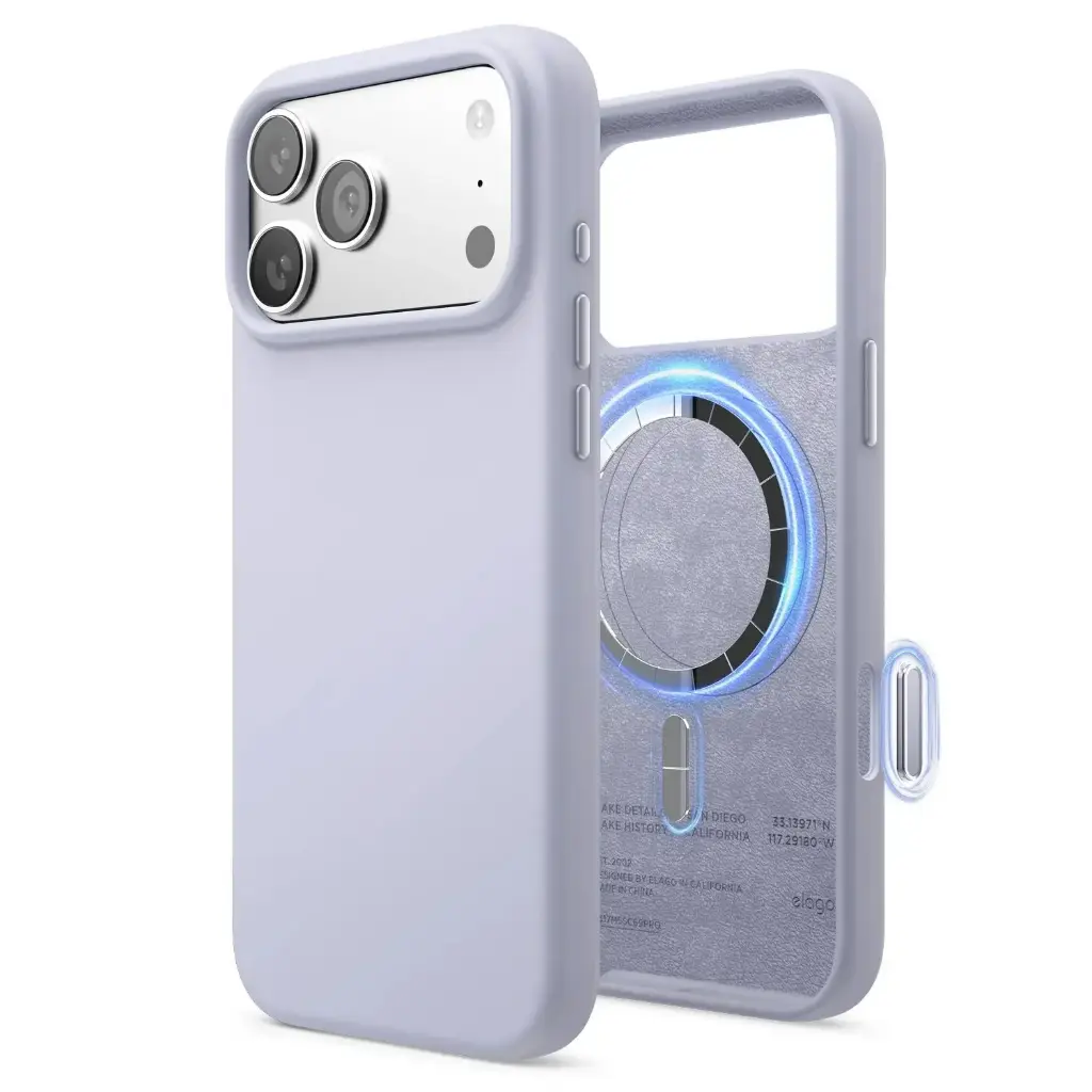 Elago iPhone 18 Pro Max/17 Pro Max Magnetic Silicone Case (Camera Control Key Included) (purple)