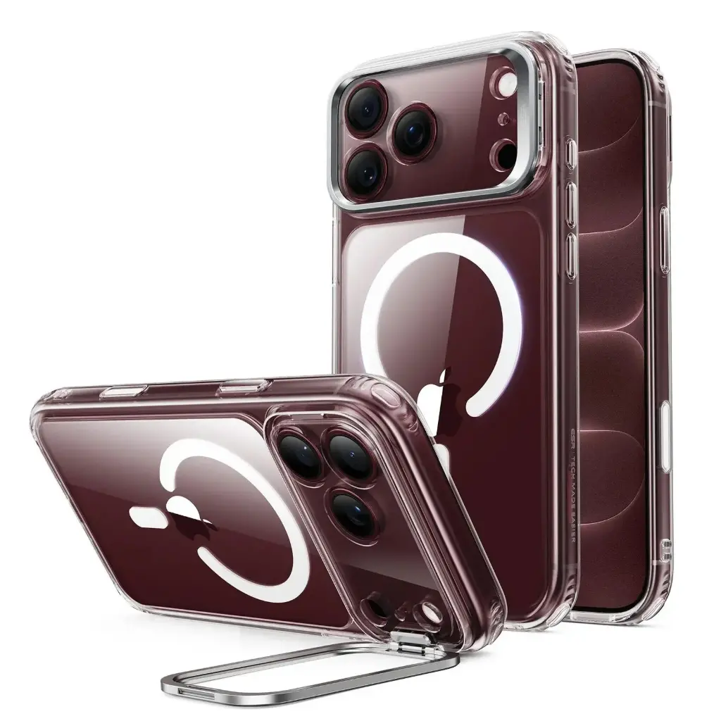 كفر ESR Classic Hybrid Magnetic لـ iPhone 18 Pro Max / 17 Pro Max مع Stash Stand و Camera Control شفاف